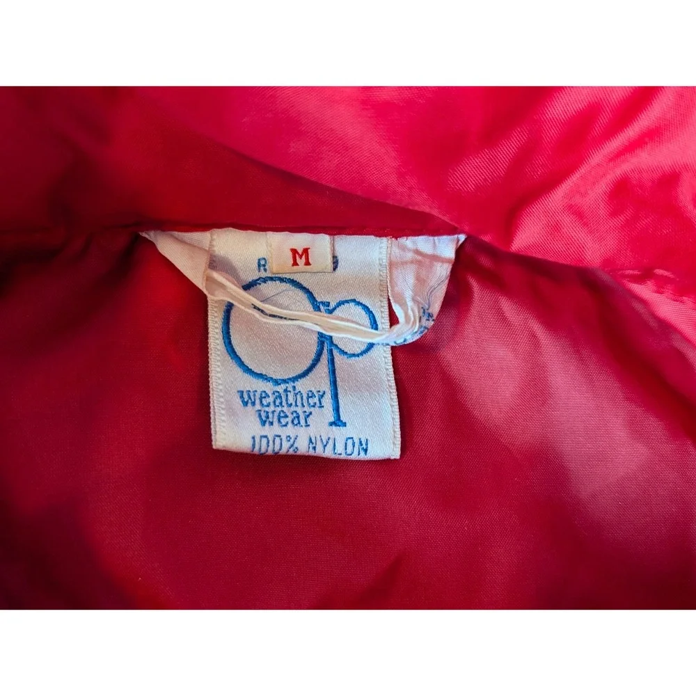 Vintage Ocean‎ Pacific OP 80s Red Windbreaker Jacket Mens Size Medium w/Hood